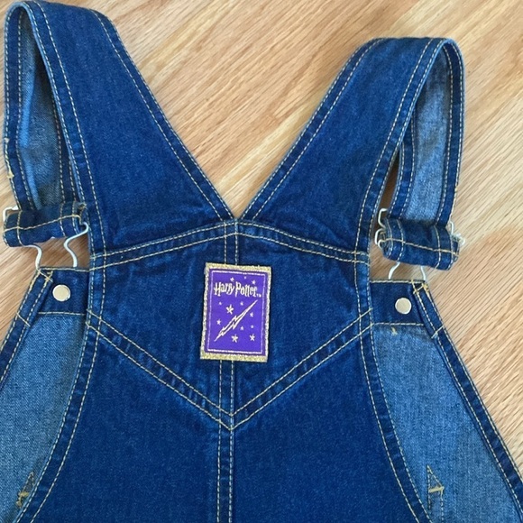 NWT Harry Potter Jean Overalls Shorts Girls Sz 14 Denim Pockets Costume Festival - Picture 4 of 12